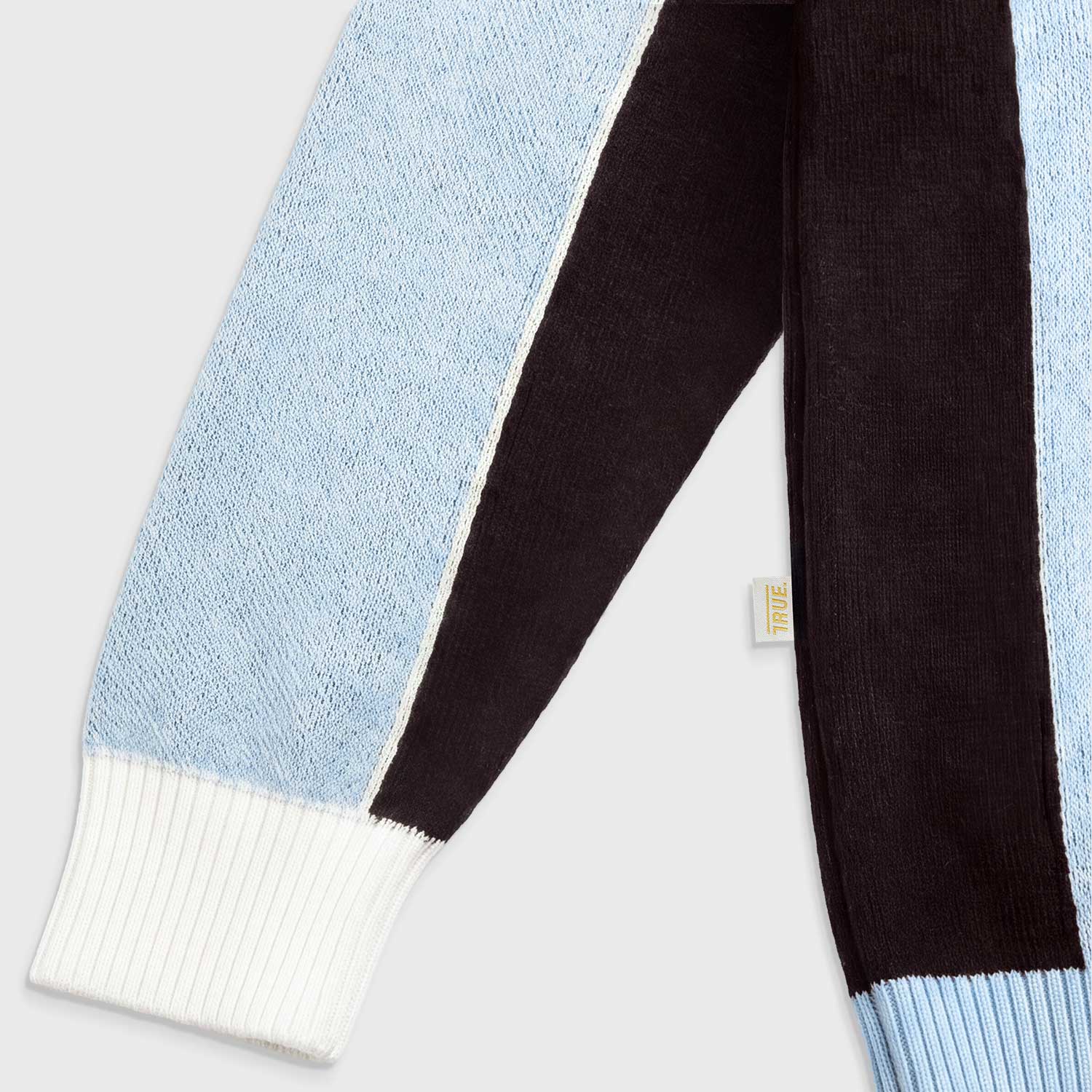 TRUE Striped Knit Oversized LS Polo