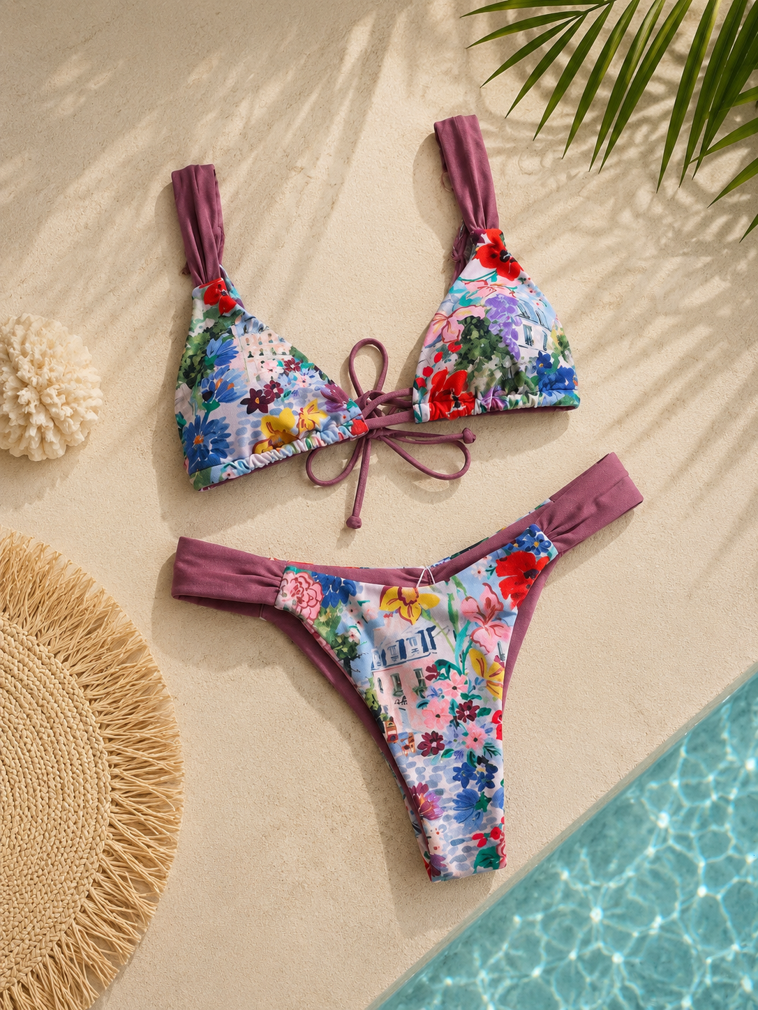Purple n Flowers Bikini