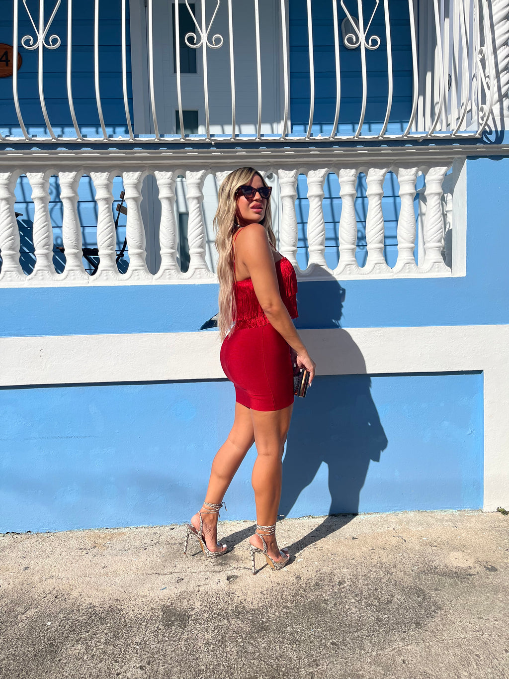 Red Fringe Crop Top