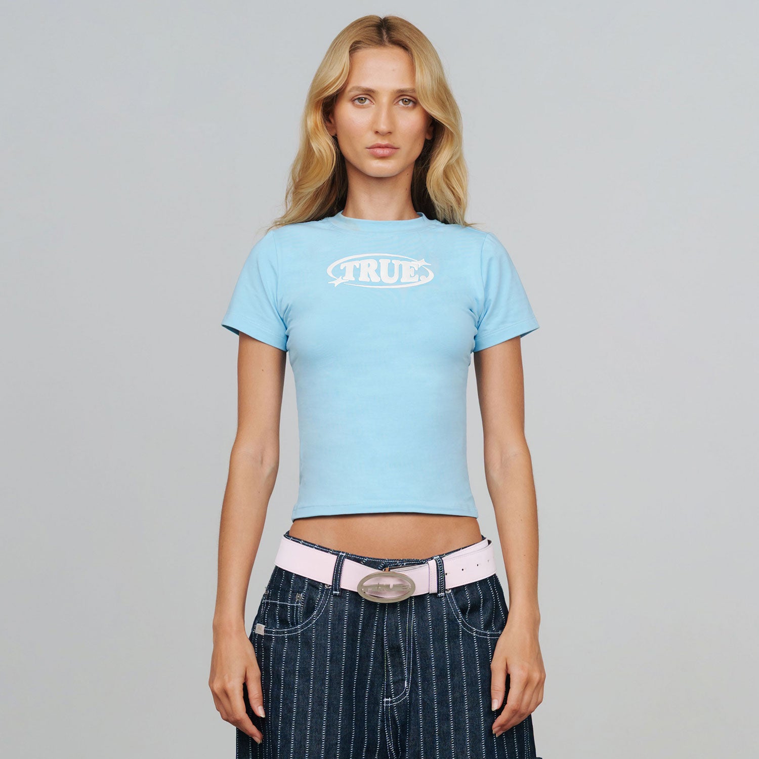 TRUE Pastel Fitted Tee - Baby Blue