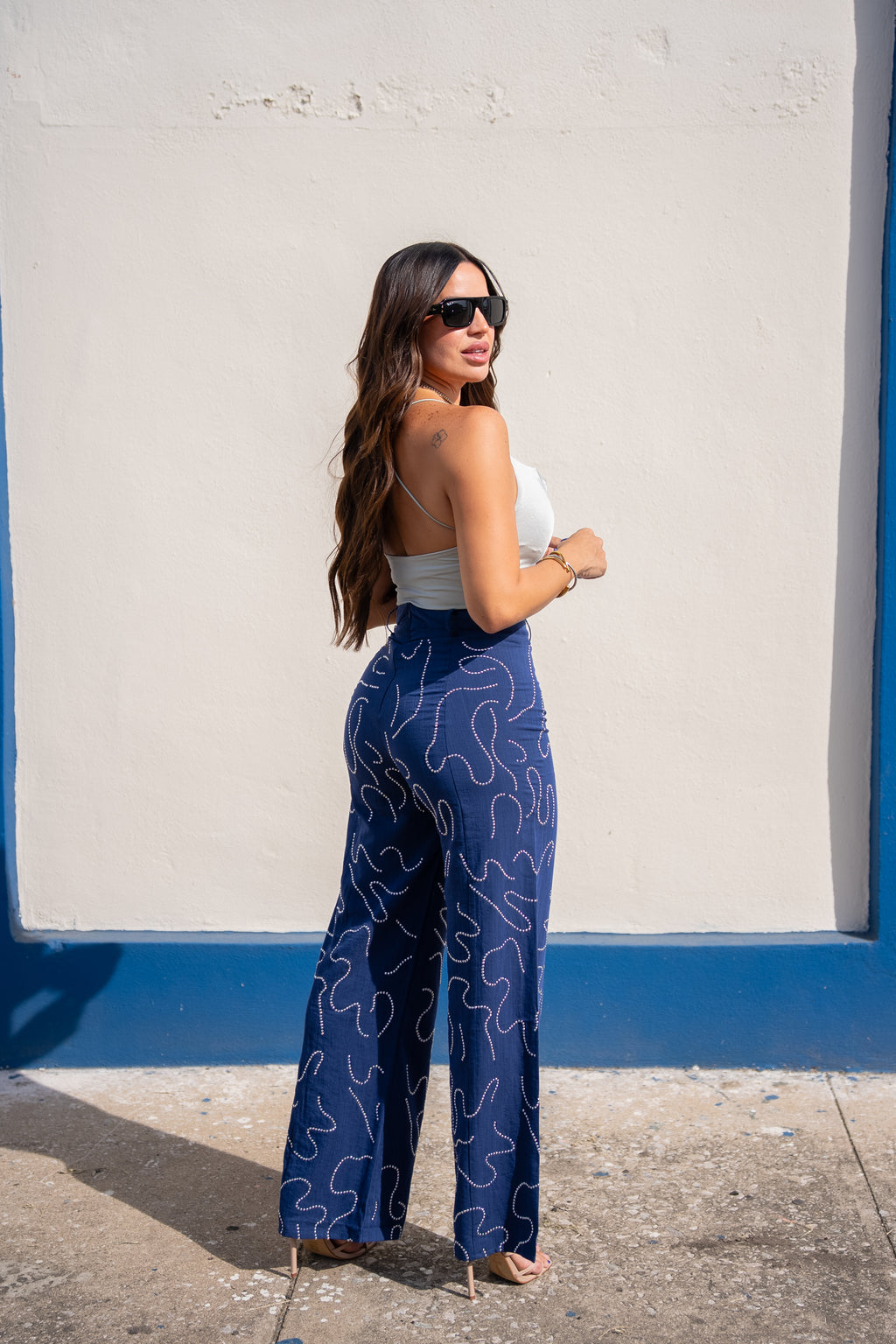 Silver Studs Wide Leg Pant