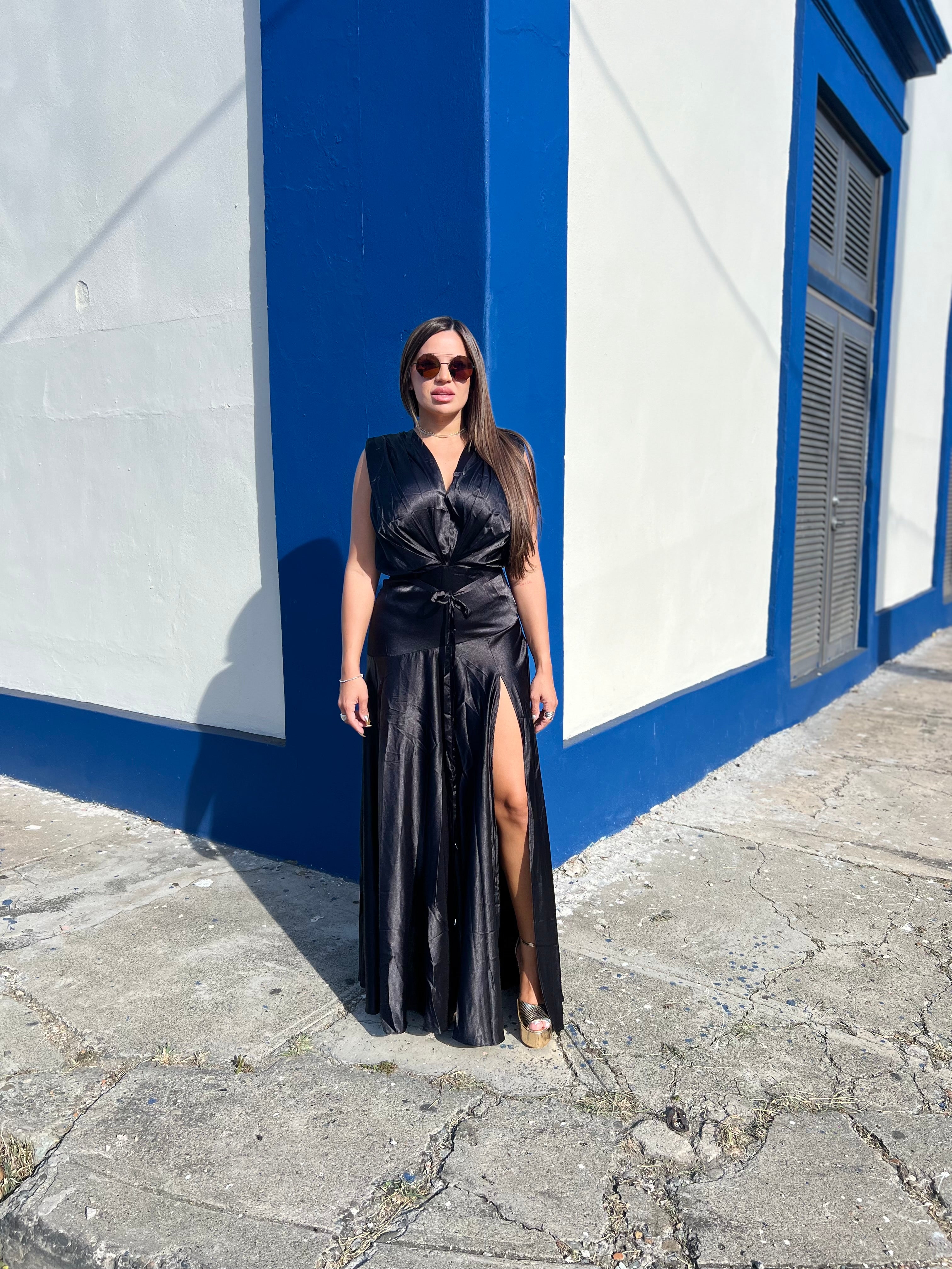 Satin Black Gown