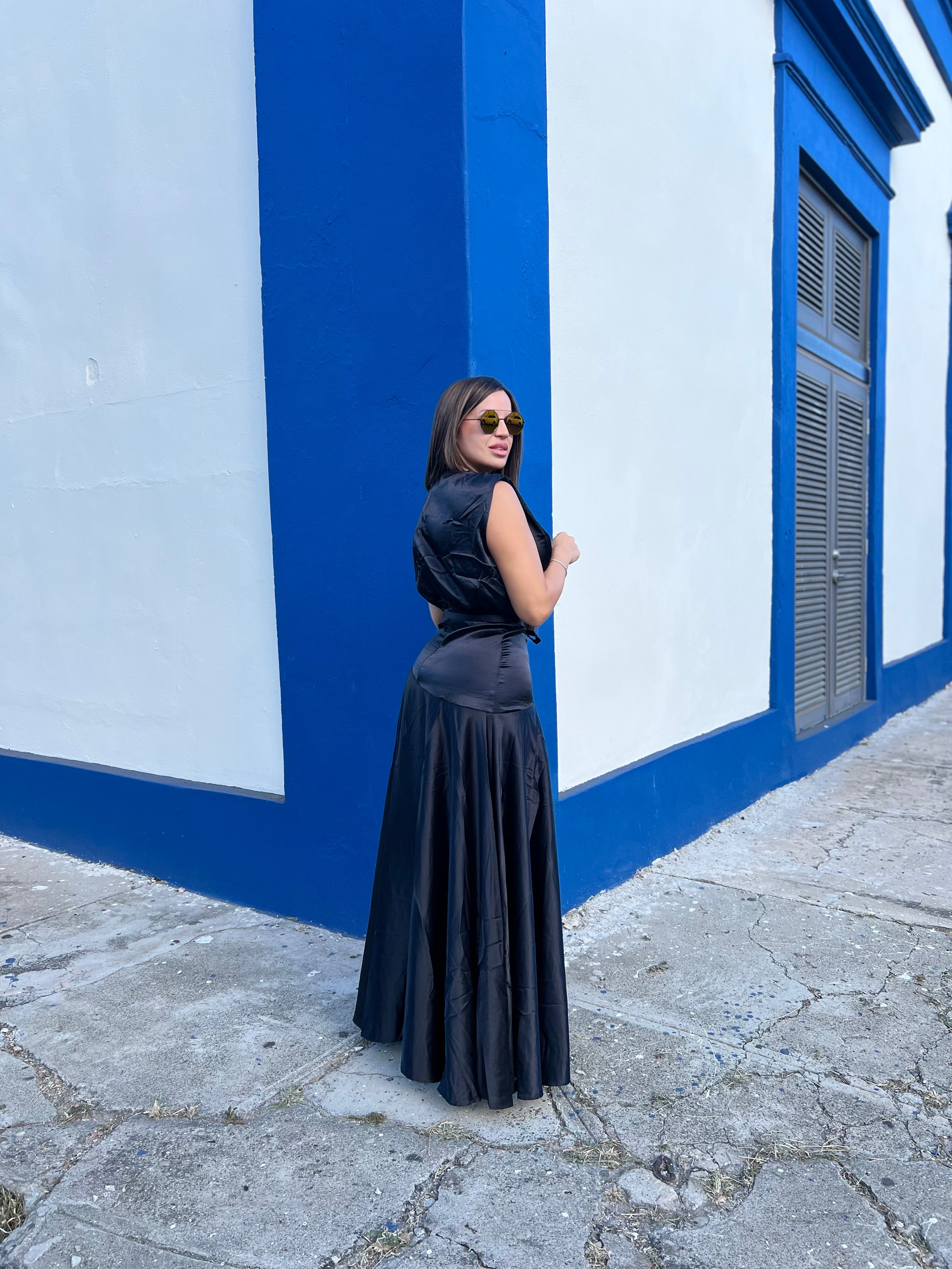 Satin Black Gown