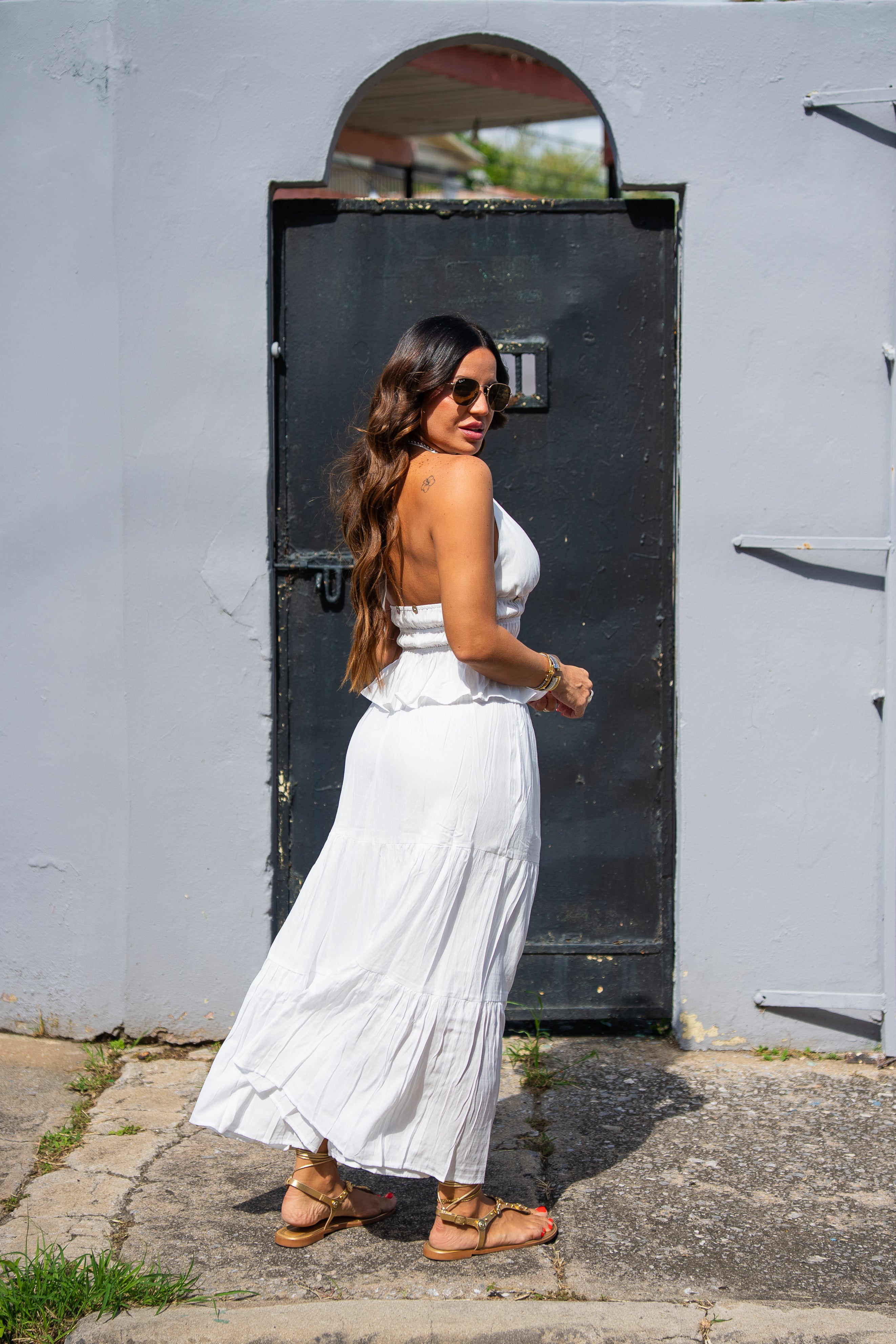 White Boho Halter Top