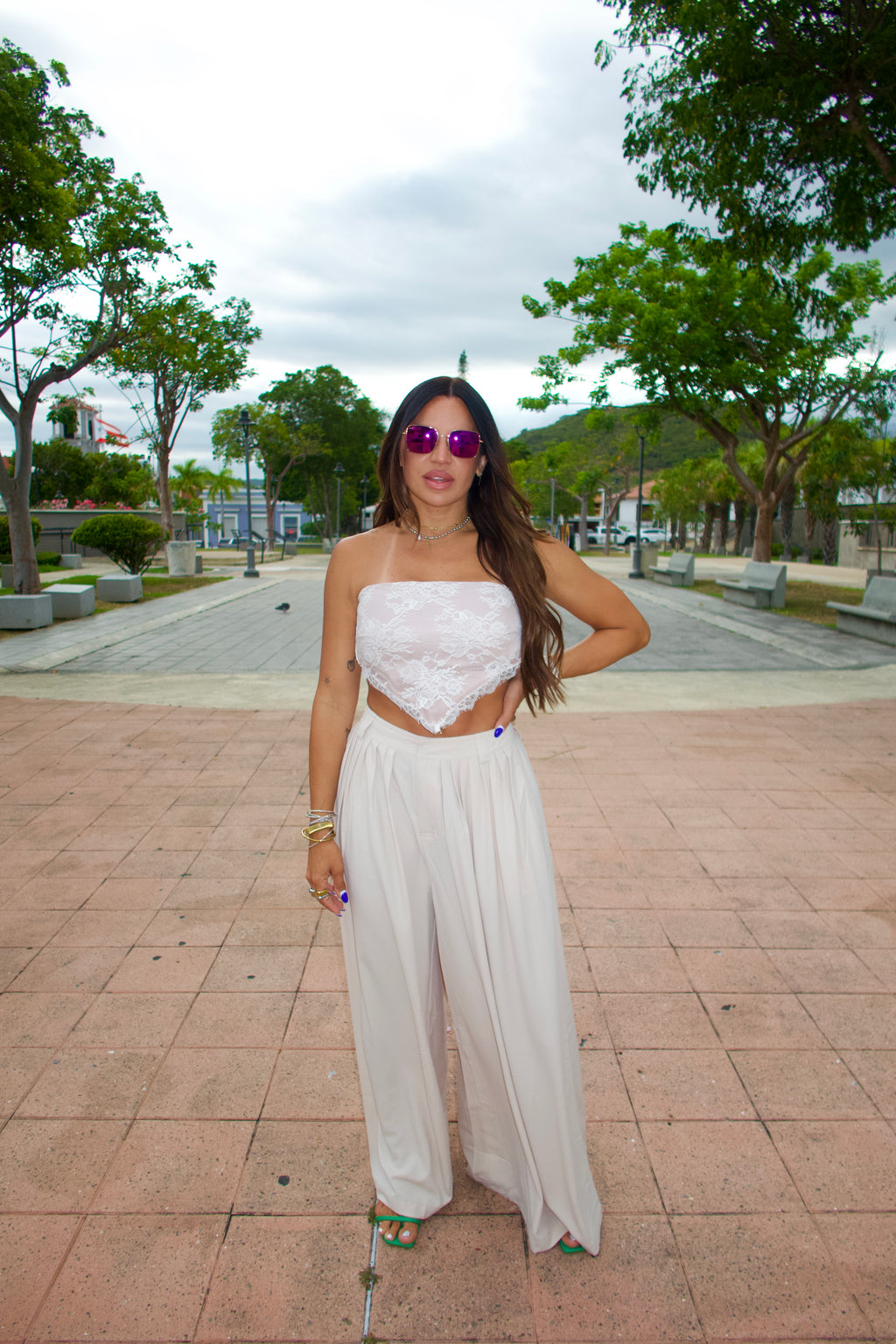 Beige Wide Leg Pant