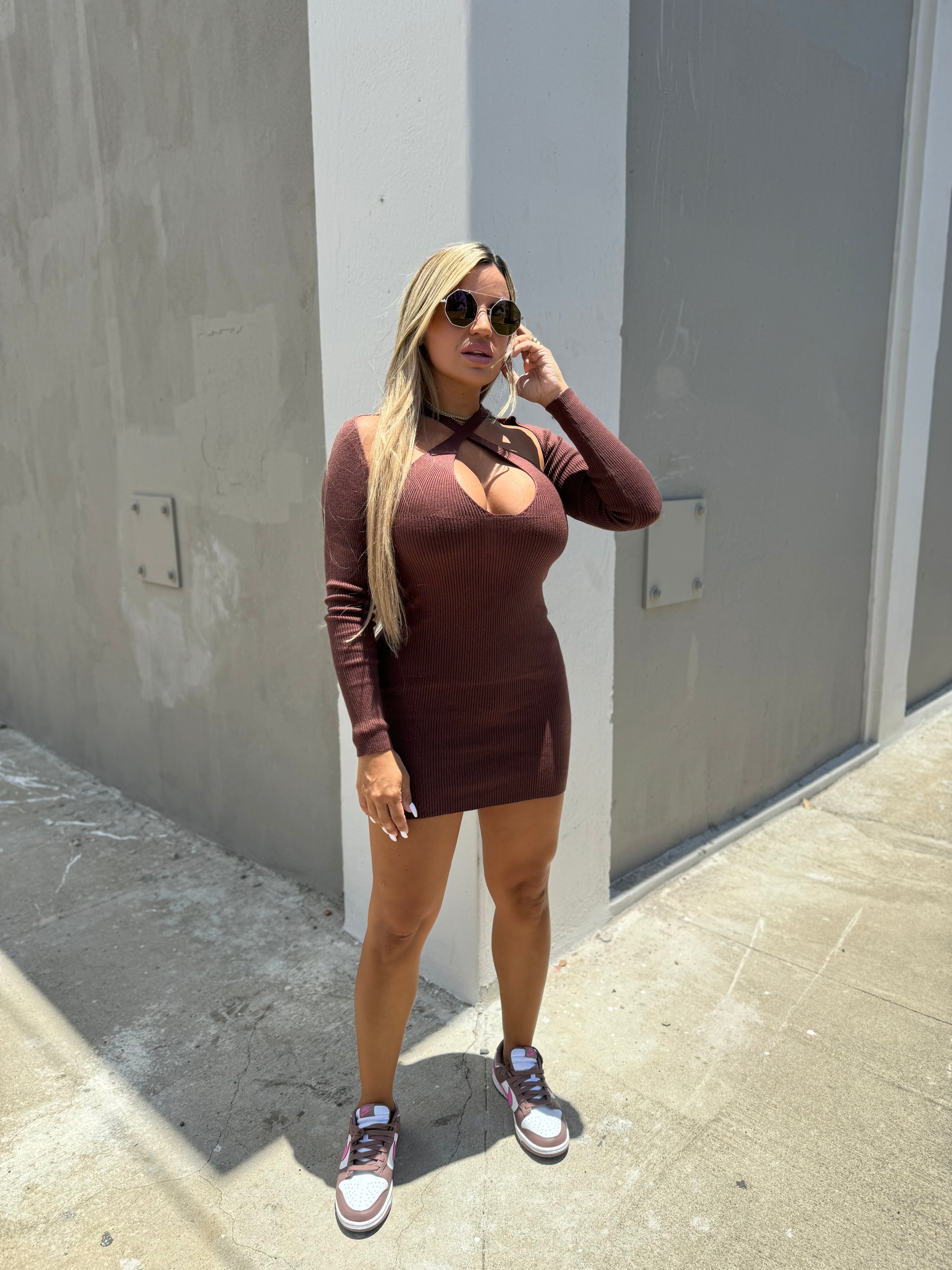 Brown Knit Dress
