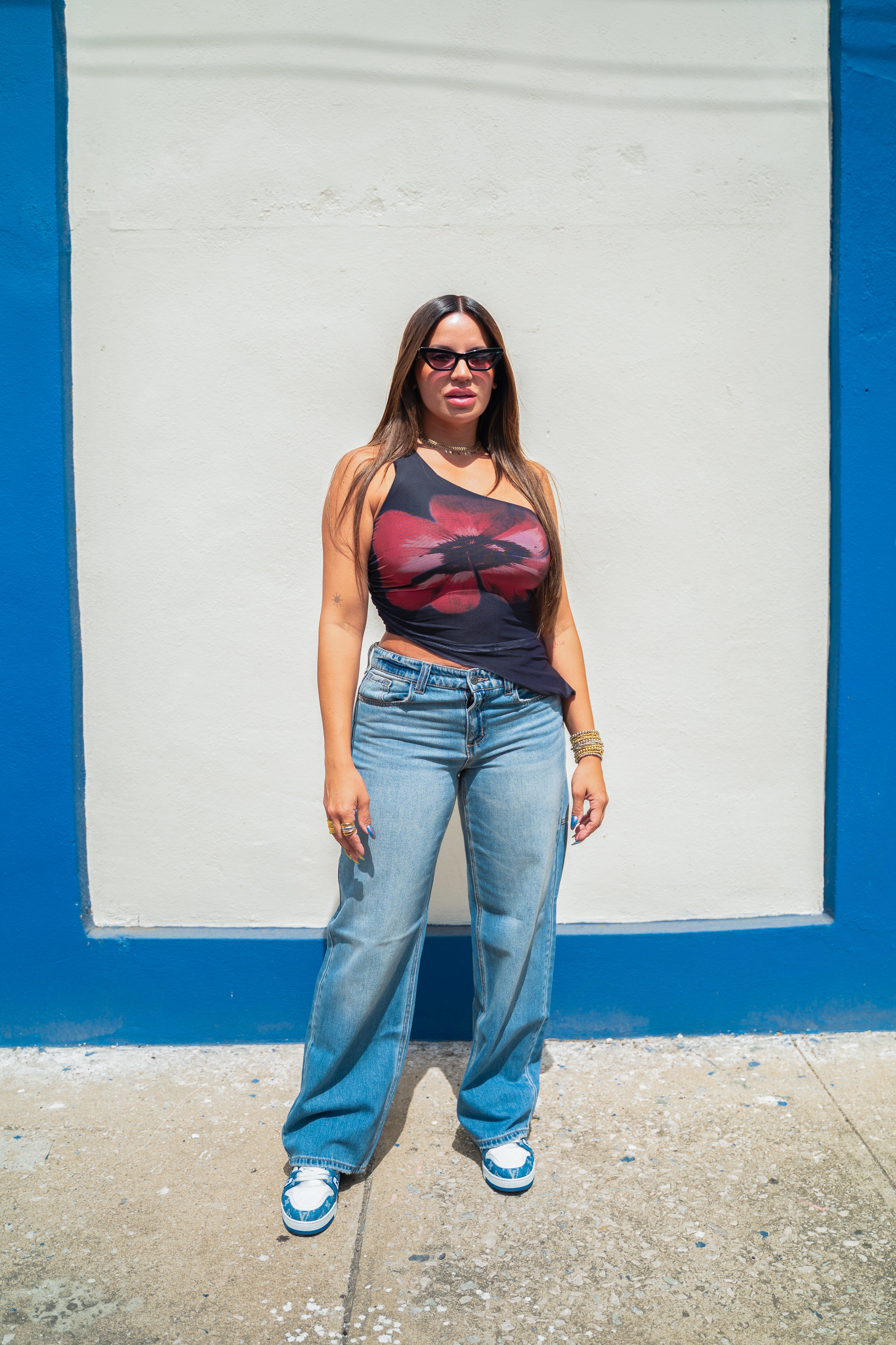 Flower Asymmetrical Top