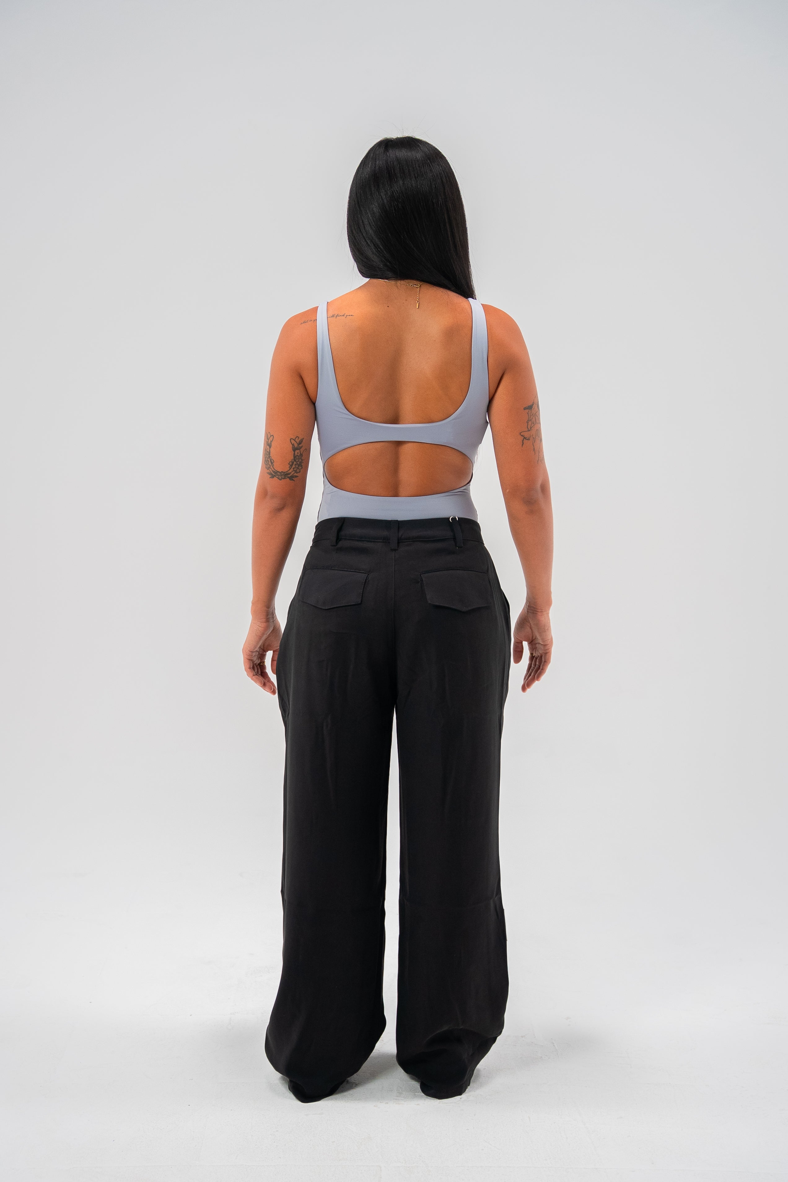 TRUE Light Grey Cut-out Bodysuit