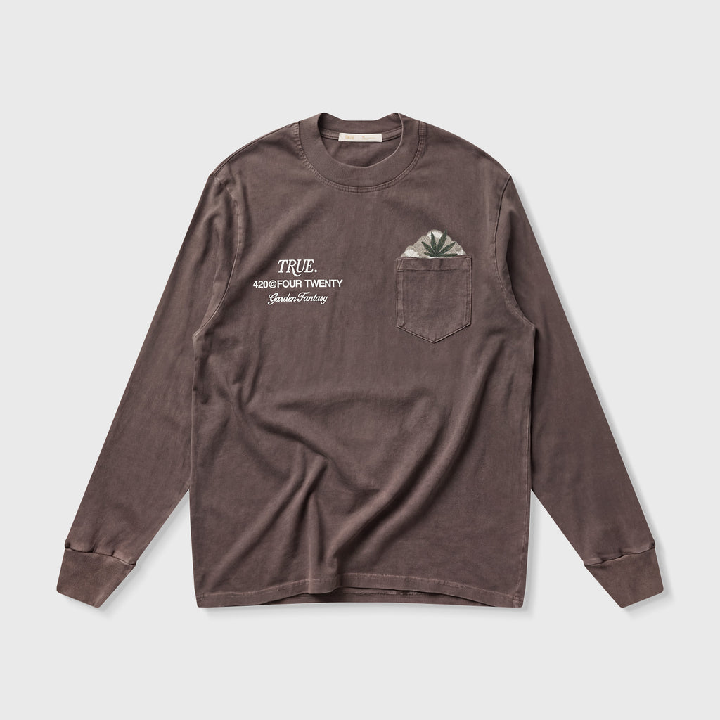 TRUE Garden LS Tshirt - Light Washed Brown